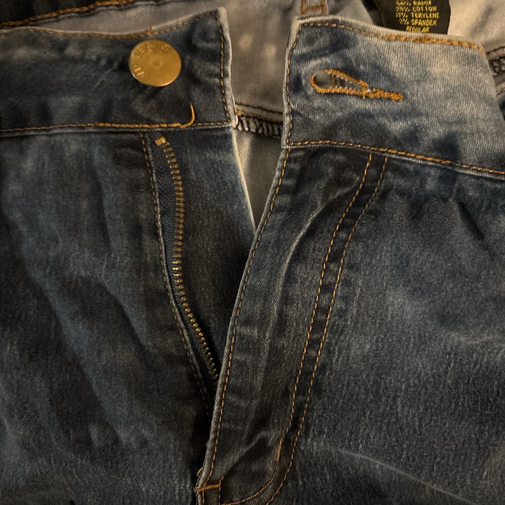 20W Distressed high-waisted straight leg ripped blue jeans - Picture 7 of 7